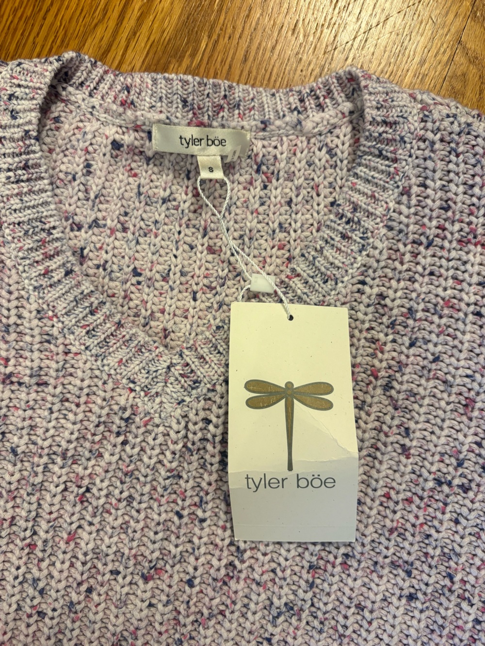 Tyler Böe NWT Fisherman Sweater Chunky Knit Pullover White Multi Speckled | S - Picture 6 of 10